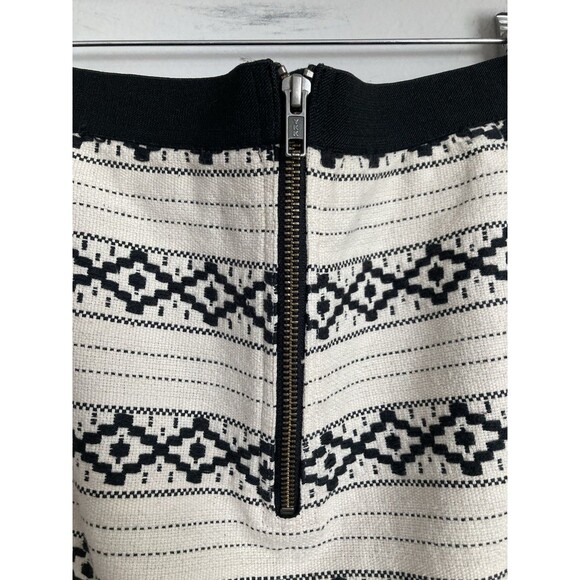 GAP Go West Mini Skirt 8 Cotton White Black Southwest Western Boho - Picture 4 of 7